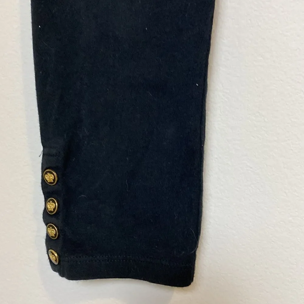 Juicy Couture Black Leggings Size 14 Enamel Snaps